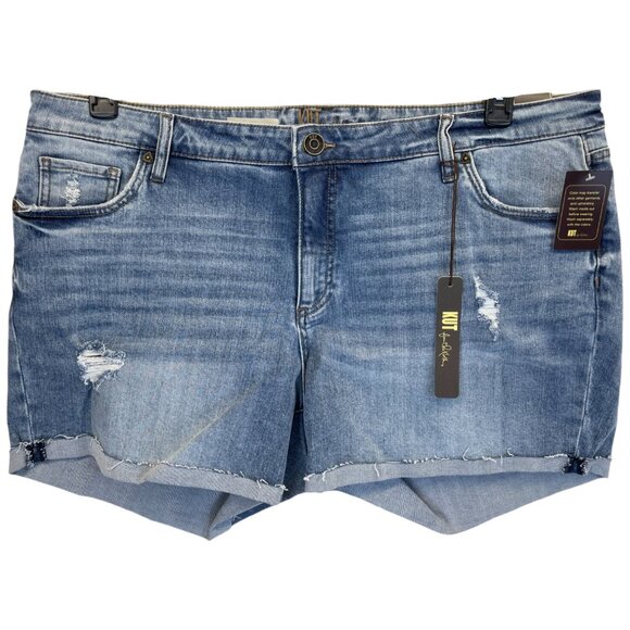 Kut from the Kloth Pants - 18W - KUT FROM THE KLOTH - KATY Boyfriend Short Distressed Denim Jean Short NEW